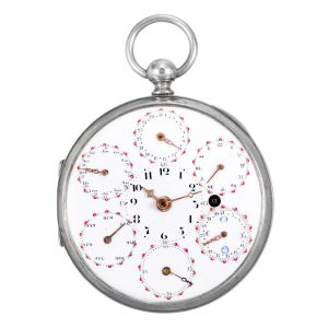 Swiss silver verge watch with triple date calendar Circa 1810