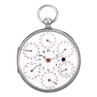 Swiss silver verge watch with triple date calendar Circa 1810