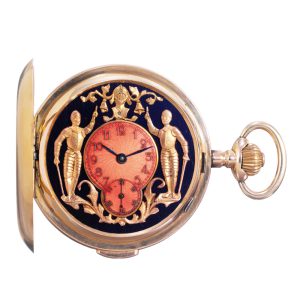Swiss rose gold repeating lever with Jacquemarts Circa 1900