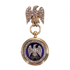 Extremely rare gold pendant watch with brooch Circa 1865