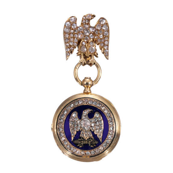 Extremely rare gold pendant watch with brooch Circa 1865