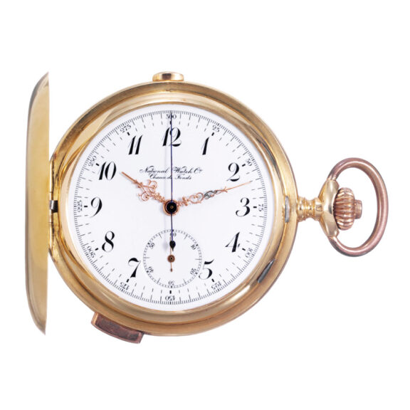 Swiss gold minute repeating lever chronograph Circa 1910