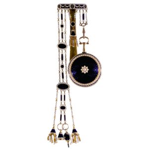 Swiss gold quarter repeating verge with chatelaine Circa 1790