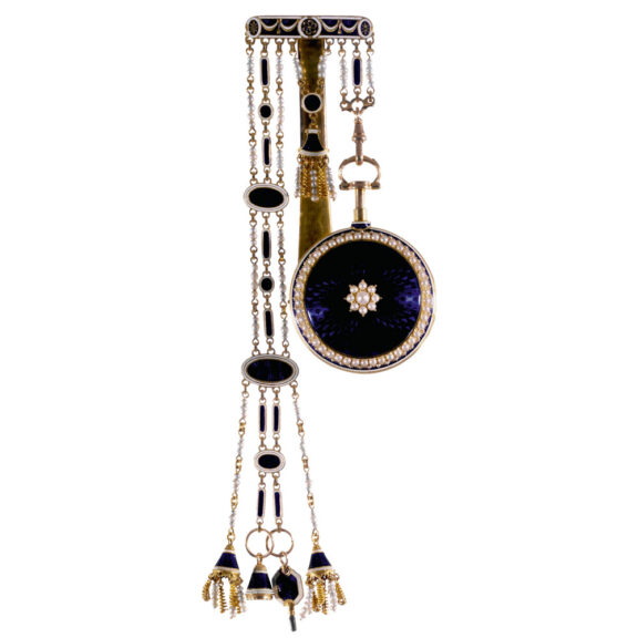Swiss gold quarter repeating verge with chatelaine Circa 1790