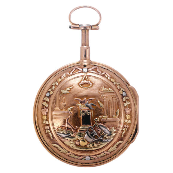 Swiss multi-coloured gold quarter repeating verge Circa 1780