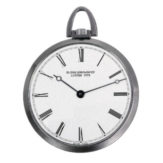 Swiss platinum lever with relief case by Hans Erni Circa 1979