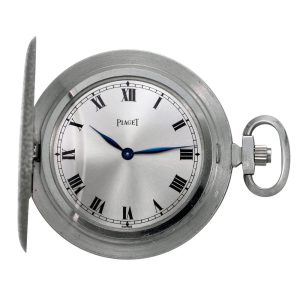 Elegant Swiss white gold hunting cased lever watch Circa 1975