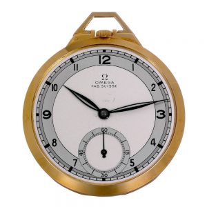 Elegant Swiss gold Art Deco dress watch with fob Circa 1935
