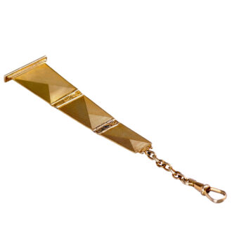 Elegant Swiss gold Art Deco dress watch with fob Circa 1935