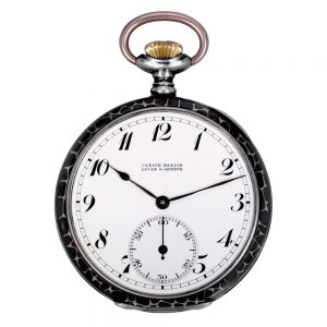 Swiss niëlloed silver and rose gold lever watch Circa 1910