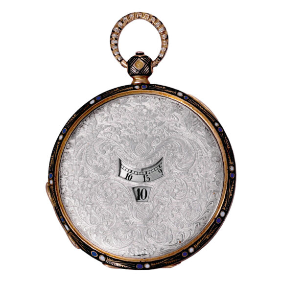 French 18k gold 'digital' jump hour pocket watch Circa 1830