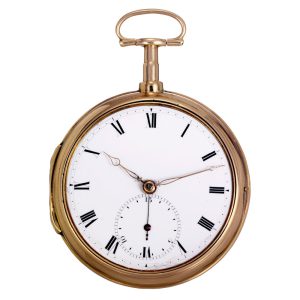 English rose gold rack lever with stop feature Circa 1803-1804