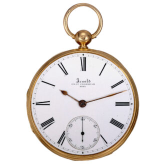 English 18 carat gold open faced lever watch Circa 1854-1855