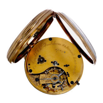 English 18 carat gold open faced lever watch Circa 1854-1855