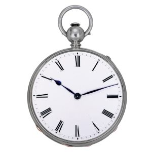 Swiss silver and gold open faced clockwatch Circa 1860