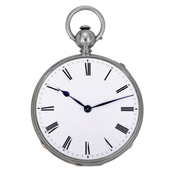 Swiss silver and gold open faced clockwatch Circa 1860