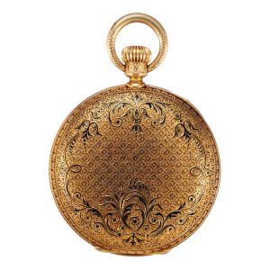 Swiss 18k gold and enamel lever pendant watch Circa 1867