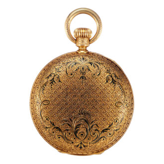 Swiss 18k gold and enamel lever pendant watch Circa 1867