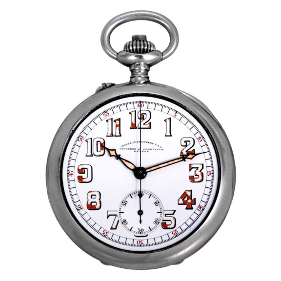 Interesting Swiss silver keyless lever chronograph Circa 1918