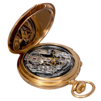 Swiss gold five minute repeating lever chronograph Circa 1887