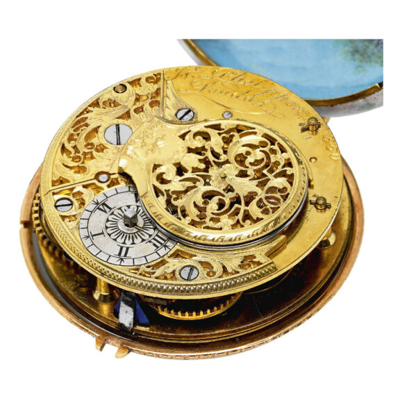 Important gold and enamel verge pendant watch Circa 1670 Important gold and enamel verge pendant watch Circa 1670