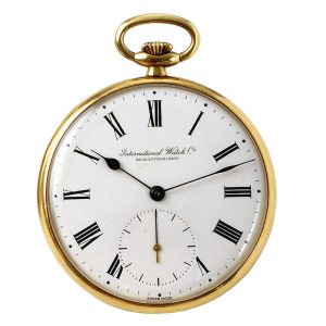Thin Swiss 18k gold keyless lever pocket watch Circa 1985