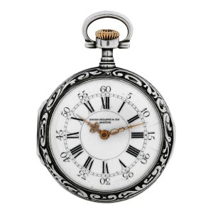 Swiss sterling silver repoussé lever dress watch Circa 1888
