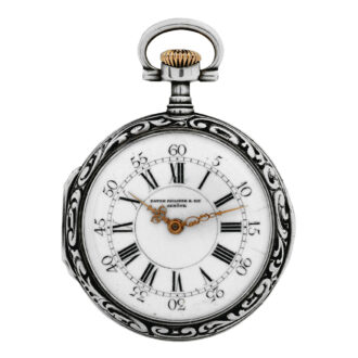 Swiss sterling silver repoussé lever dress watch Circa 1888
