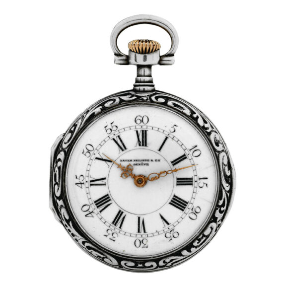 Swiss sterling silver repoussé lever dress watch Circa 1888