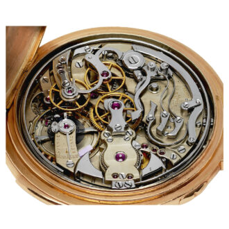 Swiss rose gold minute repeating lever chronograph Circa 1899