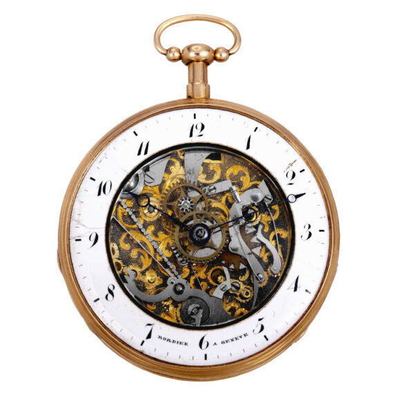 Swiss gold quarter repeating skeletonized verge Circa 1820