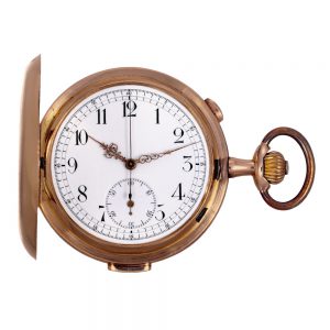 Swiss 14k rose gold quarter repeating chronograph Circa 1910