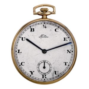 Swiss gold open faced keyless lever dress watch Circa 1949