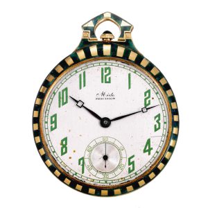 Swiss gold and enamel lever Art Deco dress watch Circa 1920