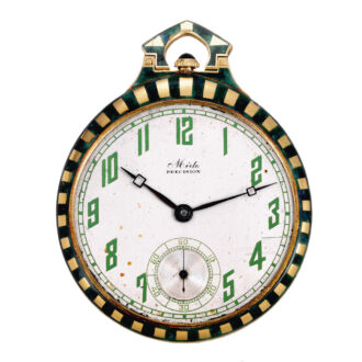 Swiss gold and enamel lever Art Deco dress watch Circa 1920