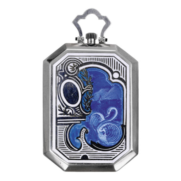 Rare Swiss silver and enamel lever pendant watch Circa 1915