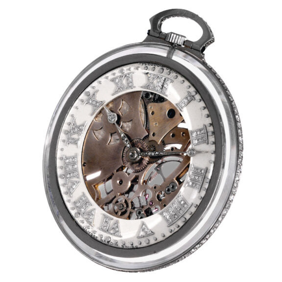 Fine Swiss rock crystal, platinum and diamond set watch Circa 1920