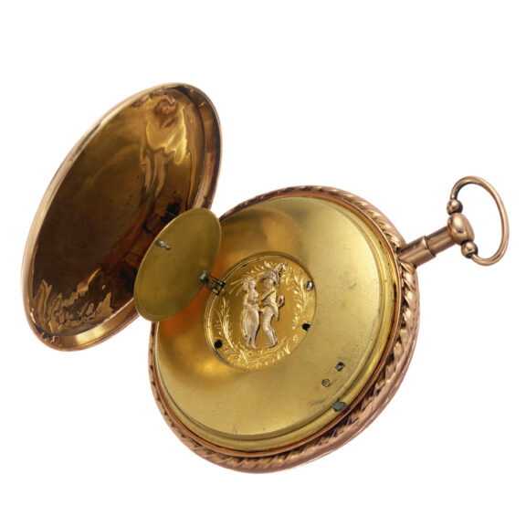 Swiss gold repeating erotic verge pocket watch Circa 1820