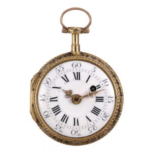 Fine French gold and enamel verge pendant watch Circa 1775