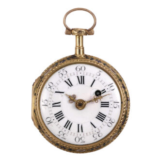 Fine French gold and enamel verge pendant watch Circa 1775
