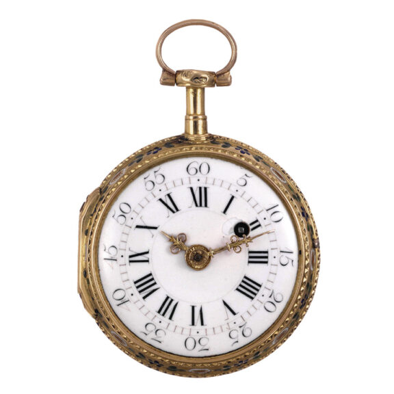 Fine French gold and enamel verge pendant watch Circa 1775