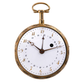 French gold repeating cylinder watch with calendar Circa 1780