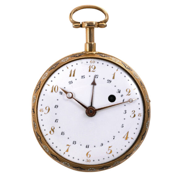 French gold repeating cylinder watch with calendar Circa 1780 French gold repeating cylinder watch with calendar Circa 1780