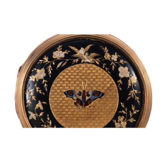 Swiss gold and champlevé enamel repeating verge Circa 1810 Swiss gold and champlevé enamel repeating verge Circa 1810