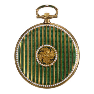 Elegant French gold and enamel Belle Epoque watch Circa 1910