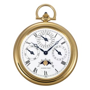 Thin Swiss 18K gold complicated lever dress watch Circa 1985