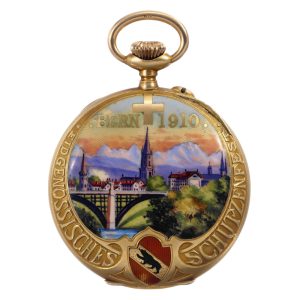 Swiss gold lever made for the Bern Schützenfest Circa 19101910