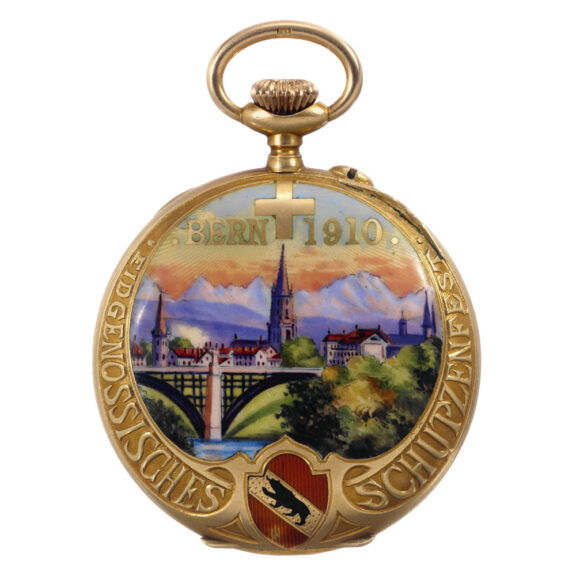 Swiss gold lever made for the Bern Schützenfest Circa 19101910
