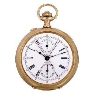Swiss rose gold split seconds lever chronograph Circa 1900
