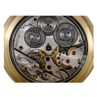 Swiss gold open faced trip minute repeating lever Circa 1900